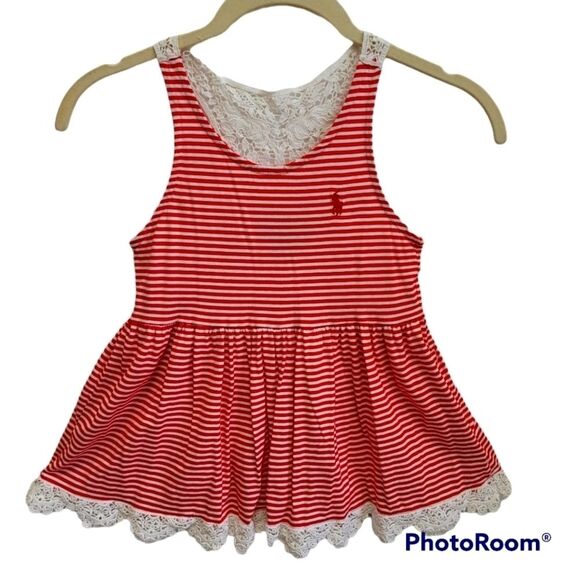 POLO Ralph Lauren Peplum Lace Tank Top Sz SMALL (7) - Picture 1 of 8